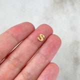 Charm Letter S 0.3gr / 6mm Drum 18K Yellow Gold