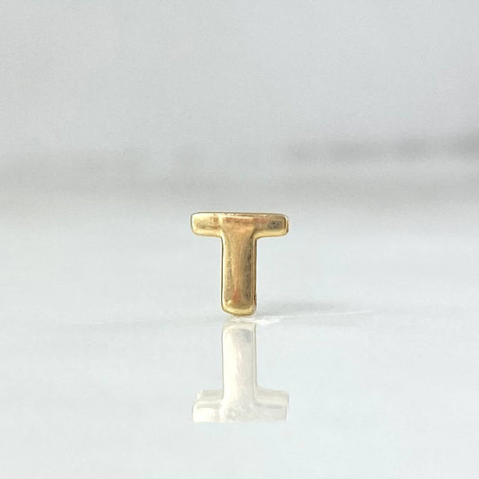Charm Letter T 0.3gr / 0.5cm / Yellow Gold Drum
