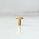 Charm Letter T 0.3gr / 0.5cm / Yellow Gold Drum