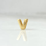 Herraje Letra V 0.35gr / 6mm Tambor Oro Amarillo 18K