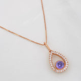Set Cadena Veneciana + Dije Gota Halo / 2.25g / 18 in Oro Rosa 18K