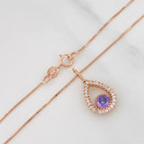 Set Cadena Veneciana + Dije Gota Halo / 2.25g / 18 in Oro Rosa 18K