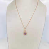 Set Cadena Veneciana + Dije Gota Halo / 2.25g / 18 in Oro Rosa 18K