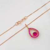 Set Cadena Veneciana + Dije Gota Halo / 2.15g / 18 in Oro Rosa 18K