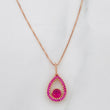 Set Cadena Veneciana + Dije Gota Halo / 2.15g / 18 in Oro Rosa 18K