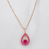 Set Cadena Veneciana + Dije Gota Halo / 2.15g / 18 in Oro Rosa 18K