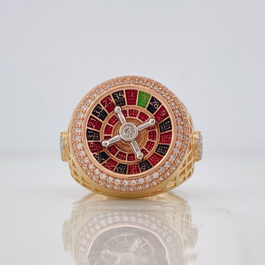 Anillo Ruleta 9.8g / T9 Tres Oros 18K