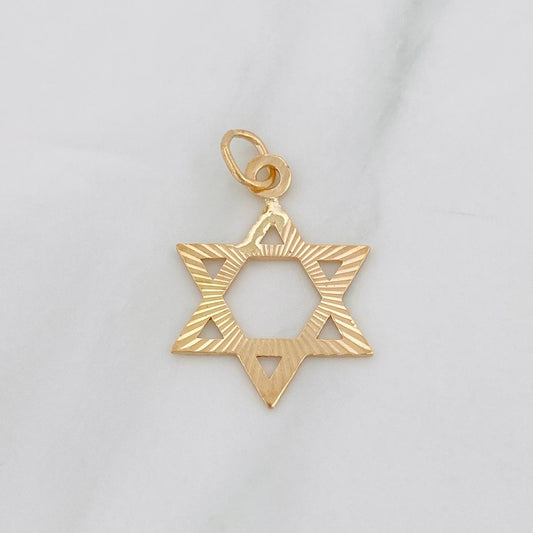 Dije Estrella David 1.1g / 3/4 in Oro Amarillo 18K