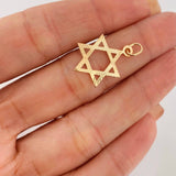 Pendant Star of David 1.1g / 3/4 in 18K Yellow Gold