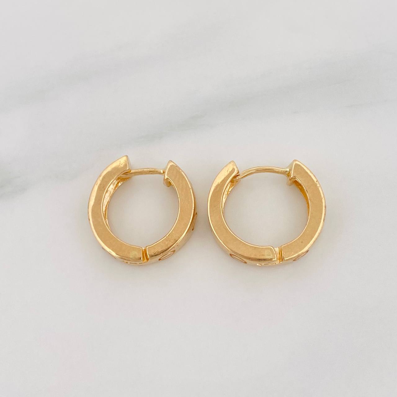 Hoop Earrings Screw 3.7g / 1/2 in Yellow Gold 18K