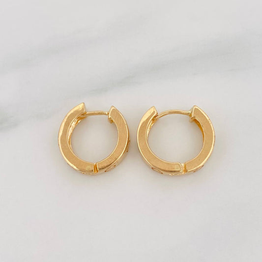 Hoop Earrings Screw 3.7g / 1/2 in Yellow Gold 18K