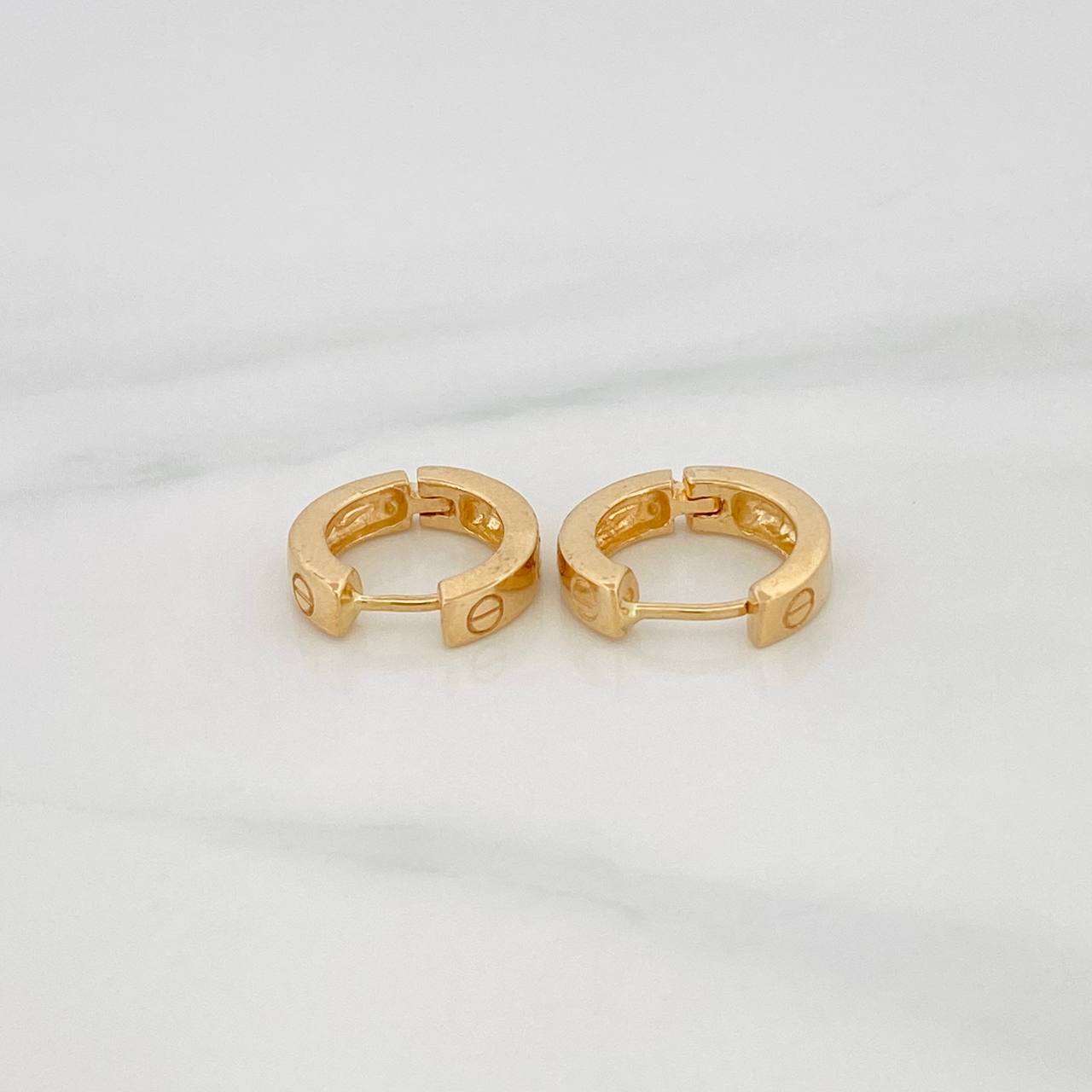 Hoop Earrings Screw 3.7g / 1/2 in Yellow Gold 18K
