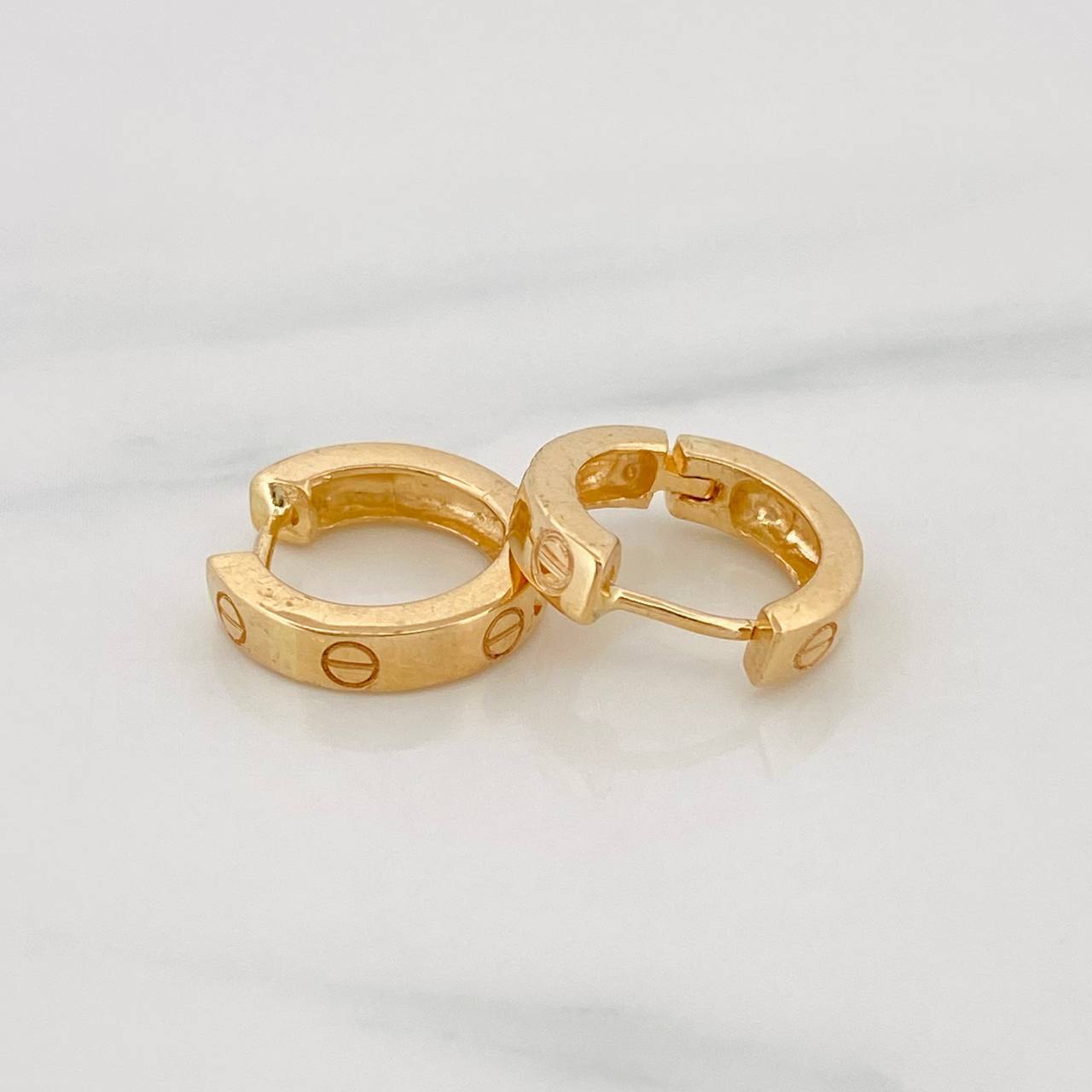 Hoop Earrings Screw 3.7g / 1/2 in Yellow Gold 18K