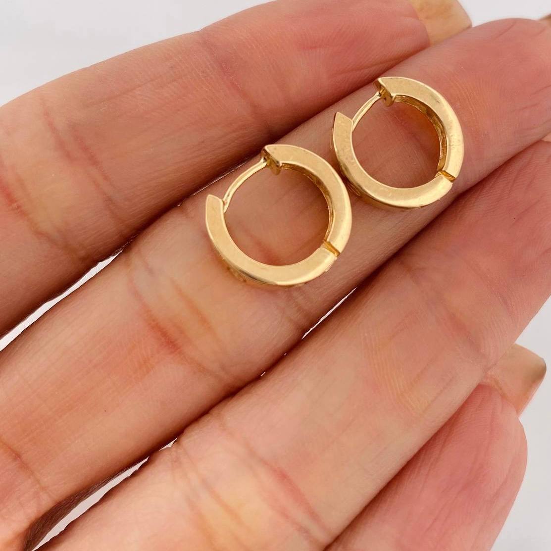 Hoop Earrings Screw 3.7g / 1/2 in Yellow Gold 18K