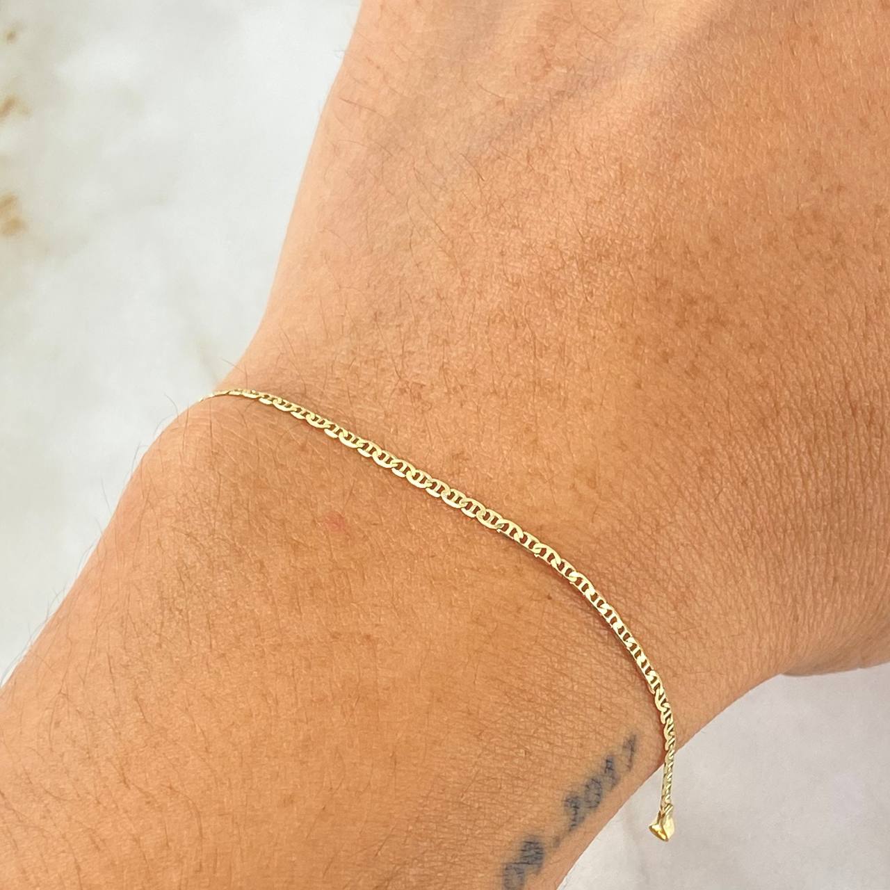 Flat Anchor Bracelet 0.9gr / 21cm / +3 18K Gold *