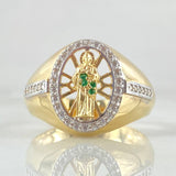 Oval San Judas Ring 6.95gr / Size 11 3/4 / 18K Gold *