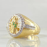Oval San Judas Ring 6.95gr / Size 11 3/4 / 18K Gold *