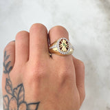 Oval San Judas Ring 6.95gr / Size 11 3/4 / 18K Gold *