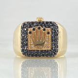 Crown Frame Thick Ring 7.4gr / Size 10 1/4 / 18K Gold *