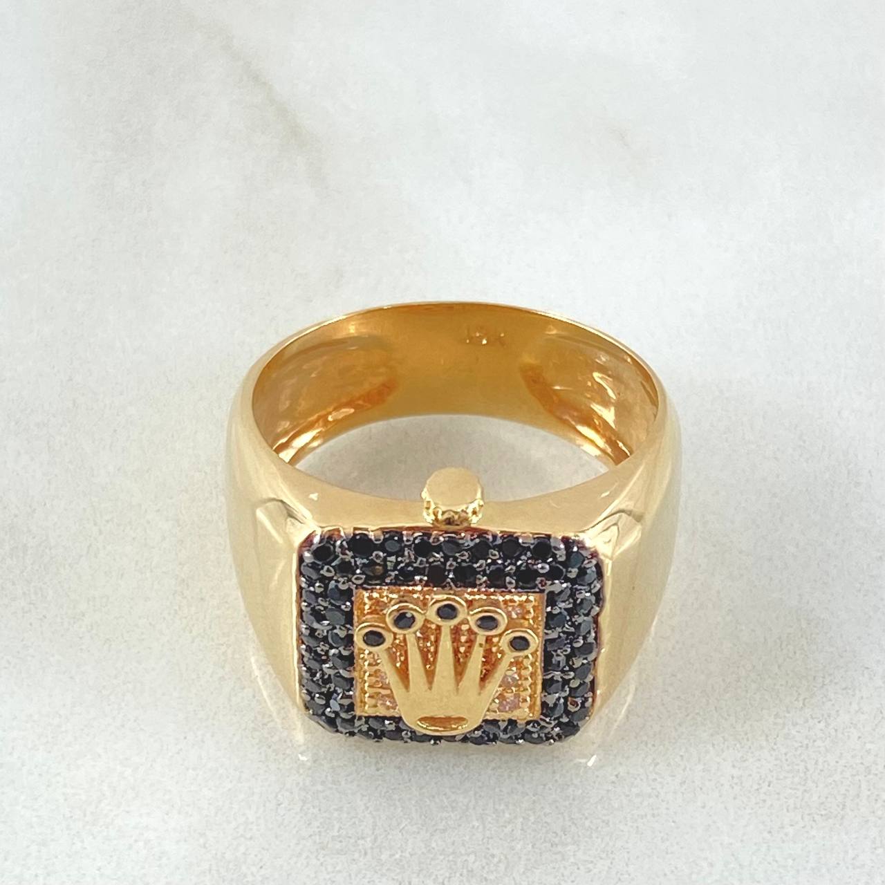 Crown Frame Thick Ring 7.4gr / Size 10 1/4 / 18K Gold *