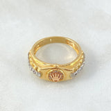 Relief Strap Ring 5.1gr / Size 7 1/2 / 18K Gold *