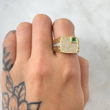 Dense Filigree Signet Ring 7.85gr / Size 10 3/4 / 18K Gold *