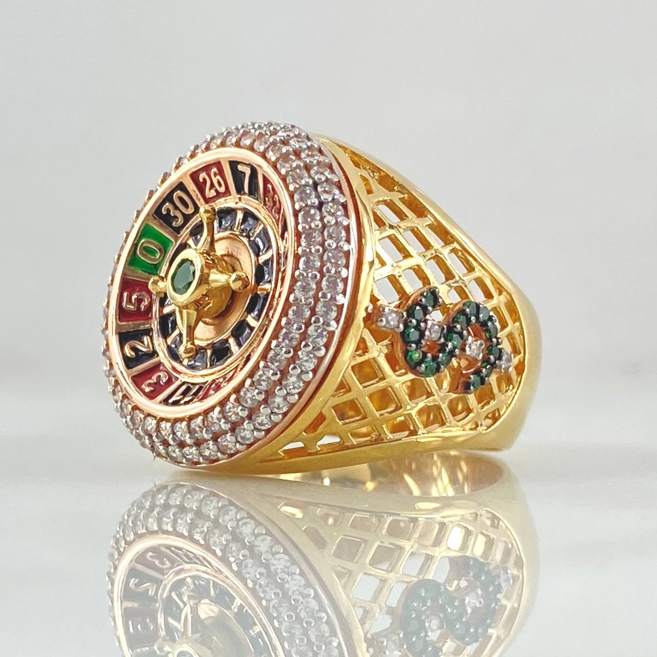 Anillo Ruleta Casino movil 13.8gr / T9 / Oro 18K *