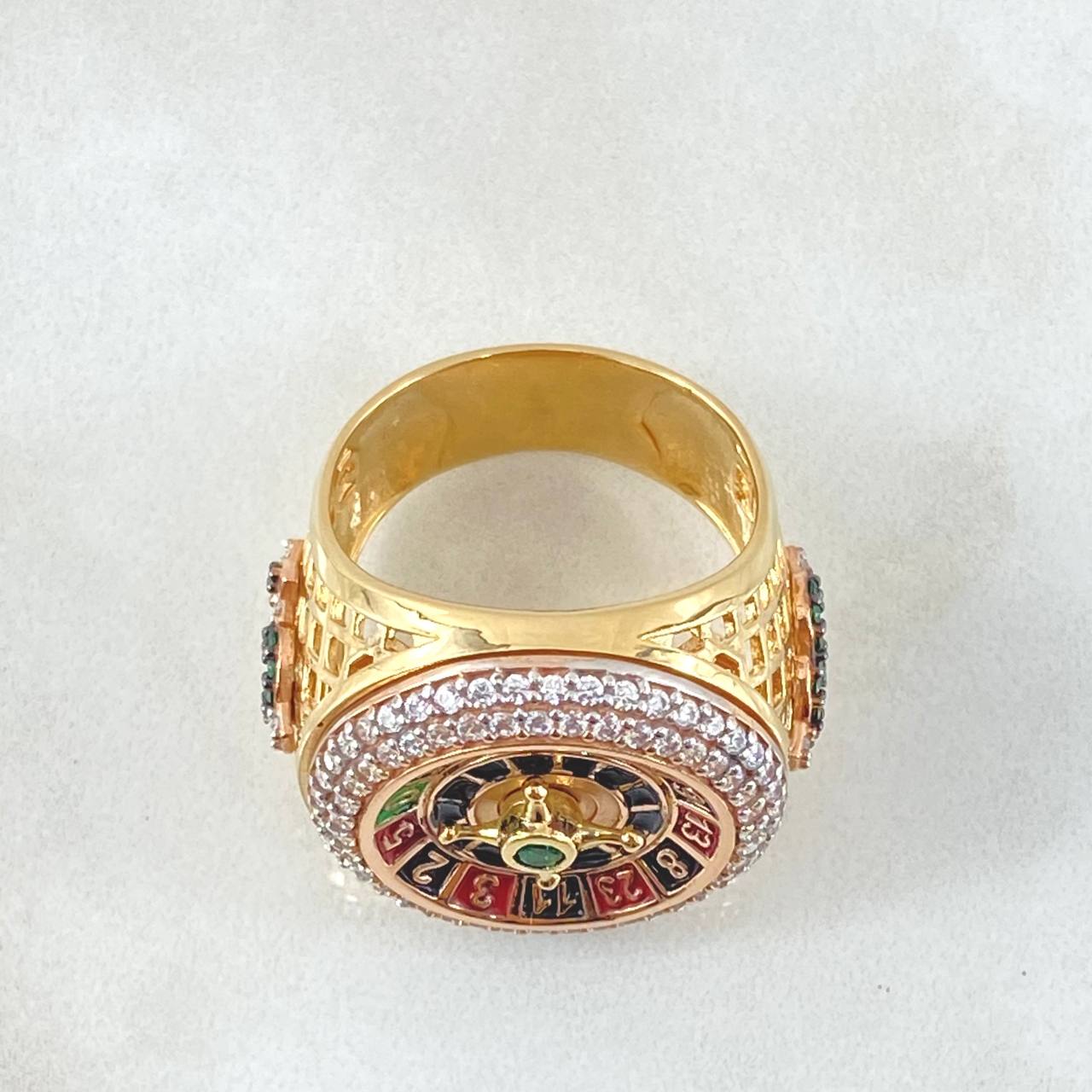 Anillo Ruleta Casino movil 13.8gr / T9 / Oro 18K *