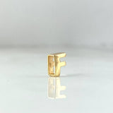 Charm Letter F 0.25gr / 6mm / Yellow Gold Drum