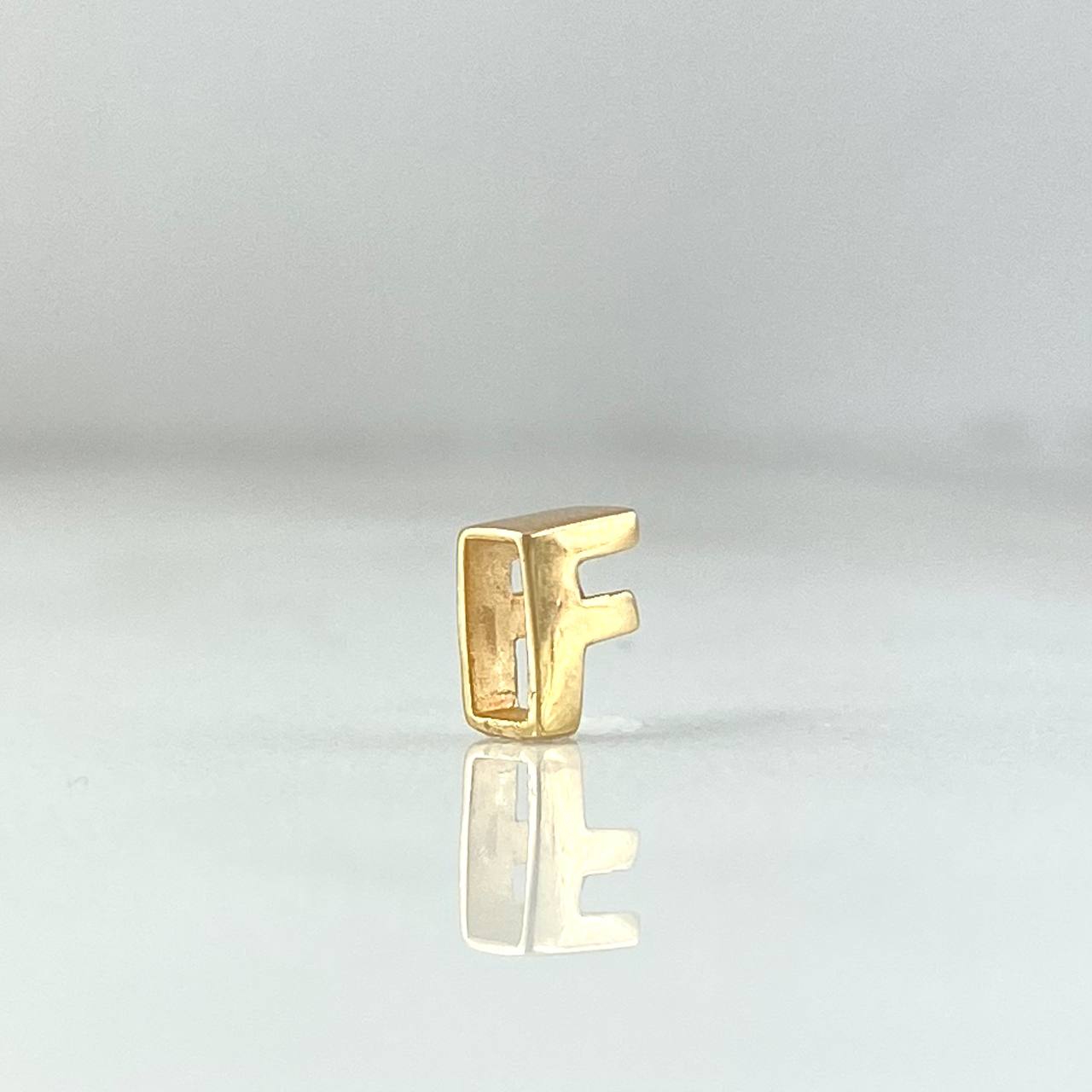 Charm Letter F 0.25gr / 6mm Drum 18K Yellow Gold