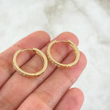 Candongas Carril 4.35gr / 2cm / Circones Blancos Oro Amarillo 18K