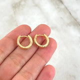 Hoop Earrings Hoop Earrings 3.15gr / 1.3cm / Colored Zircons 18K Yellow Gold