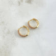 Hoop Earrings Double Track 2.2gr / 1.2cm / Lilac Zircons 18K Yellow Gold