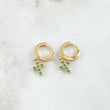 Hoop Earrings Cruz 2.65gr / 2.2cm / Green Zircons 18K Yellow Gold