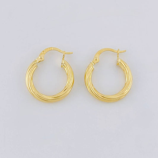 Candongas Ozy Punteada 1.8g / 3/4 in Oro Amarillo 18K