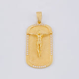 Dije Cristo Placa 10.8g / 2 in Oro Amarillo 18K