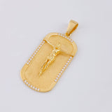 Dije Cristo Placa 10.8g / 2 in Oro Amarillo 18K