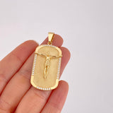 Dije Cristo Placa 10.8g / 2 in Oro Amarillo 18K