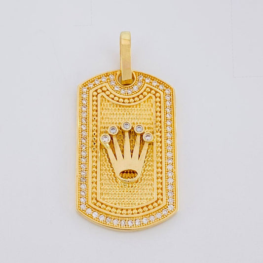 Dije Placa Corona 7.15g / 1 1/2 in Oro Amarillo 18K