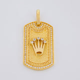 Dije Placa Corona 7.15g / 1 1/2 in Oro Amarillo 18K