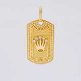 Dije Placa Corona 7.15g / 1 1/2 in Oro Amarillo 18K
