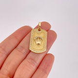 Dije Placa Corona 7.15g / 1 1/2 in Oro Amarillo 18K