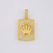 Dije Placa Rectangular Corona 7.75g / 1 1/4 in Oro Amarillo 18K