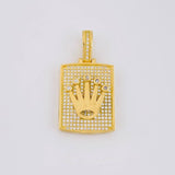 Dije Placa Rectangular Corona 7.75g / 1 1/4 in Oro Amarillo 18K