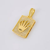 Dije Placa Rectangular Corona 7.75g / 1 1/4 in Oro Amarillo 18K