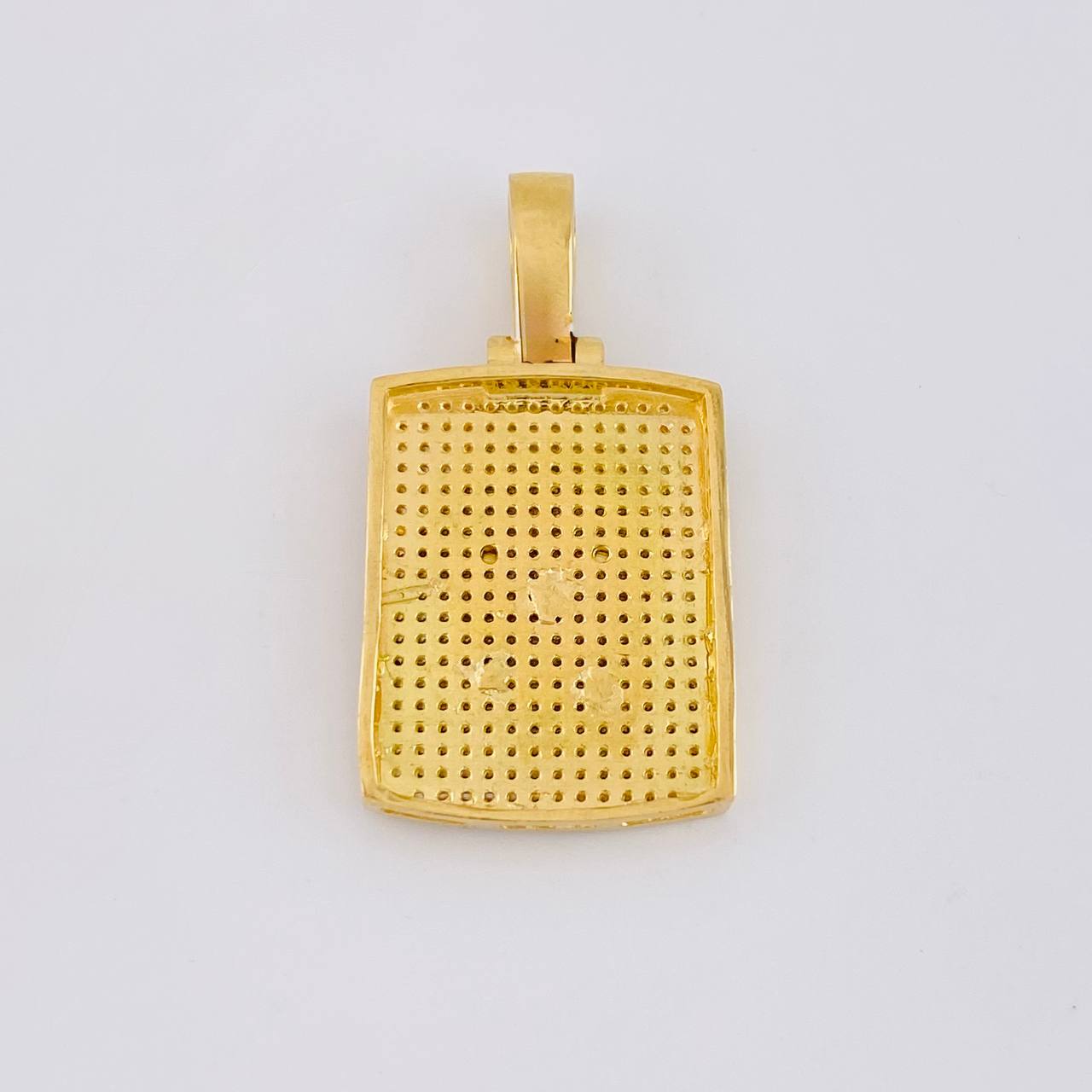 Dije Placa Rectangular Corona 7.75g / 1 1/4 in Oro Amarillo 18K