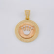 Dije Medalla Corona 7.2g / 1 1/2 in Tres Oros 18K