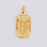 Dije Placa Cristo 6.6g / 1 1/2 in Oro Amarillo 18K