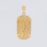 Dije Placa Cristo 6.65g / 1 1/2 in Oro Amarillo 18K
