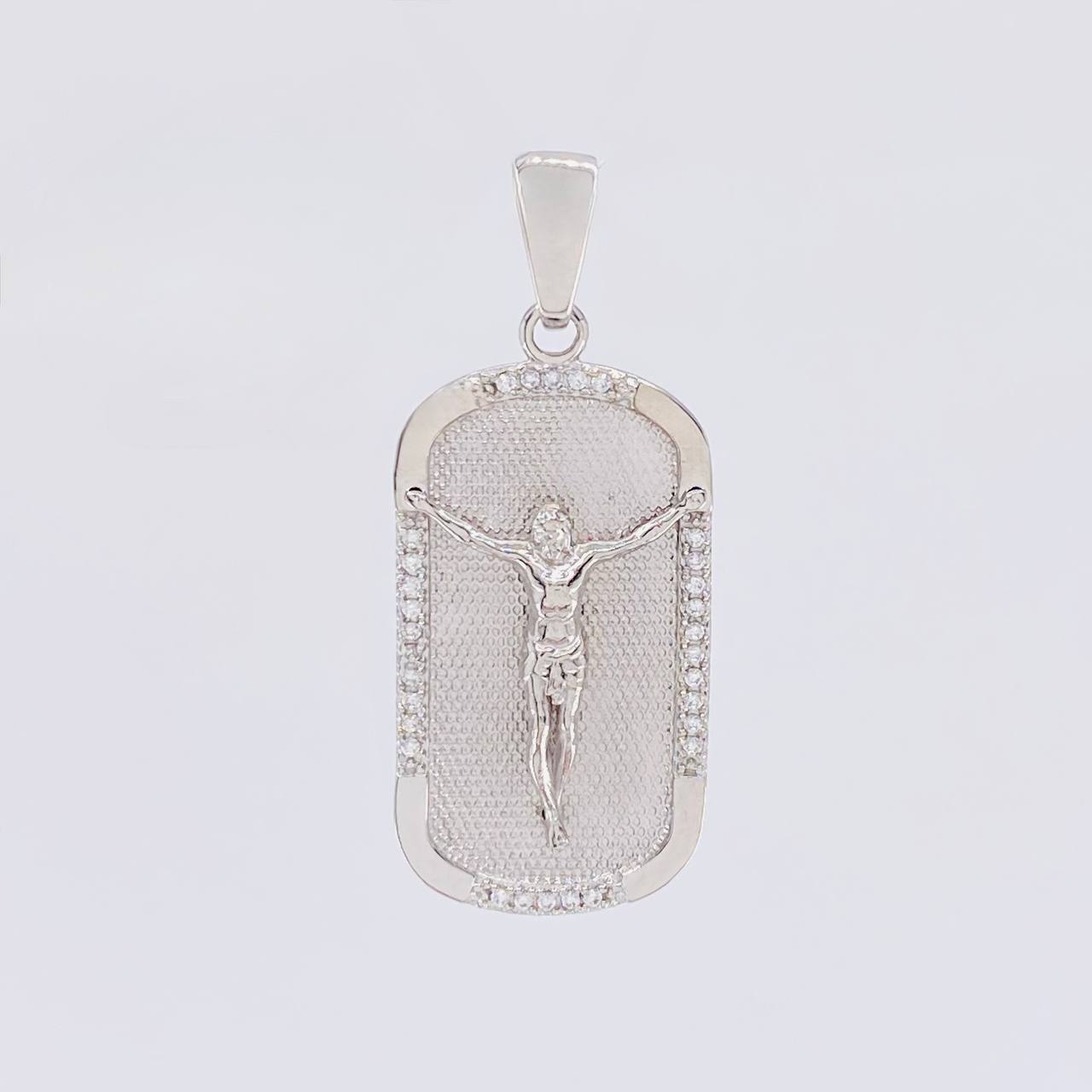 Pendant Plate Christ 6.3g / 1 1/2 in 18K White Gold